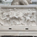 Marble Sculpting Customized white jade lotus relief Manufactory